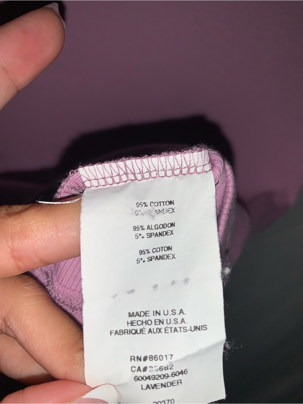 Bebe Lavender Rhinestone Ribbed Shirt - Picture 6 of 6